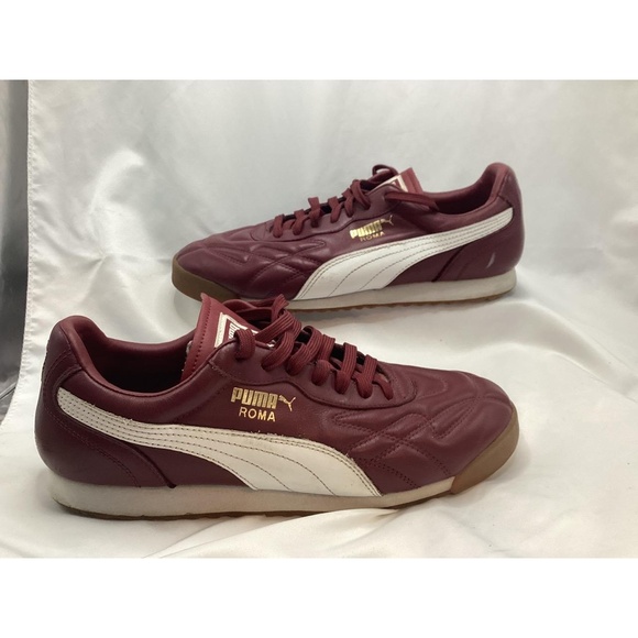 Mens Puma Roma burgundy size 8.5 excellent condition - Picture 1 of 8